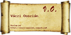 Váczi Osszián névjegykártya